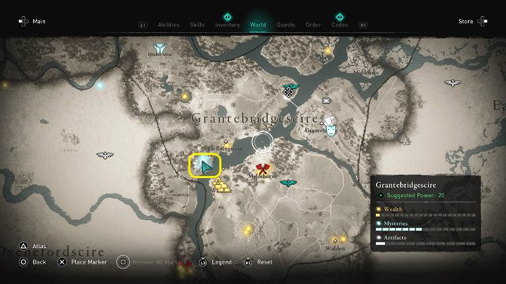 Go to the place marked in the picture above – you will meet a monk - Assassins Creed Valhalla: The Cult of Saint Guthlac - Grantebridgescire - Assassins Creed Valhalla Guide and Walkthrough