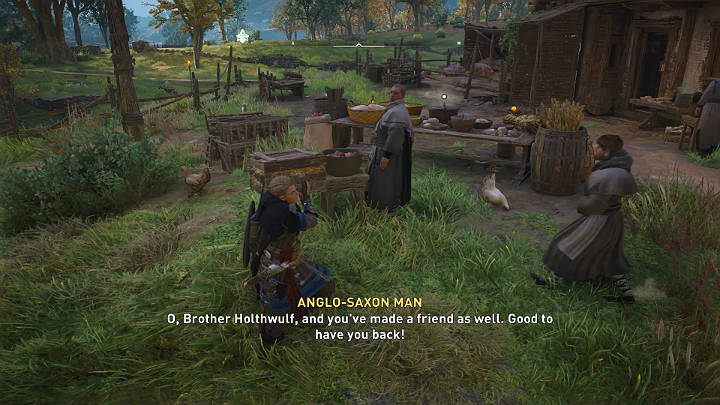 When you reach the destination, all you have to do is place the crate near the monk – the mission will be completed automatically - Assassins Creed Valhalla: The Cult of Saint Guthlac - Grantebridgescire - Assassins Creed Valhalla Guide and Walkthrough