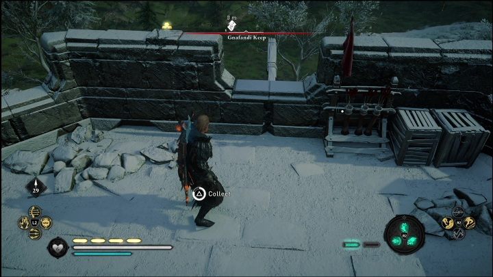 The diagram lies on the snow-covered roof of the building - AC Valhalla Dawn of Ragnarok: Cosmetic Schemes (Svaladal) - list of all - Svaladal - Assassins Creed Valhalla Guide and Walkthrough