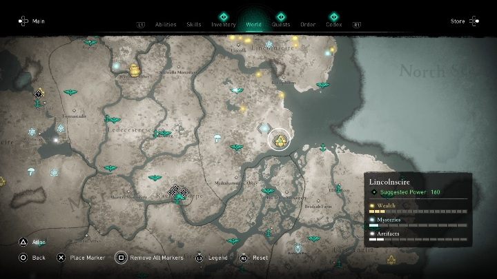 You will find this chest in the southern part of the location - Assassins Creed Valhalla: Gear - Lincolnscire secrets, locations - Lincolnscire - Assassins Creed Valhalla Guide and Walkthrough