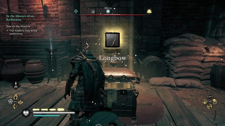 The long bow is in the enemy camp, at the very bottom of the fortress - Assassins Creed Valhalla: Gear - Lincolnscire secrets, locations - Lincolnscire - Assassins Creed Valhalla Guide and Walkthrough