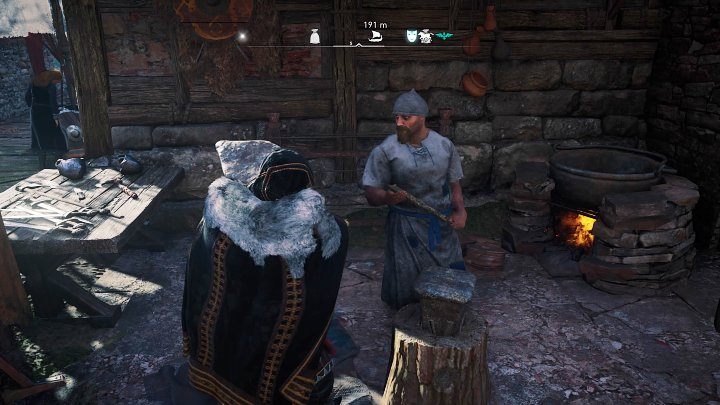 In the picture, you can see the man who will pick up the Anvil - Assassins Creed Valhalla: Pending Deliveries - Ravensthorpe - Assassins Creed Valhalla Guide and Walkthrough