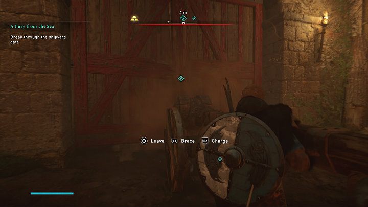 When the square is more or less cleared, grabbed by the battering ram and help your people break down the port gate - Assassins Creed Valhalla: A Fury from the Sea - East Anglia - Assassins Creed Valhalla Guide and Walkthrough