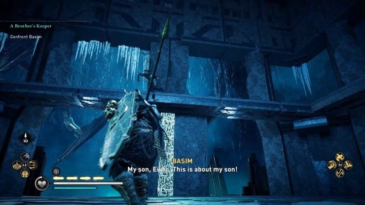 Basim is an extremely fast and agile opponent, who can attack from different angles, and will not hesitate to use clever tricks like smoke bombs - Assassins Creed Valhalla: A Brothers Keeper - Hordafylke - Assassins Creed Valhalla Guide and Walkthrough