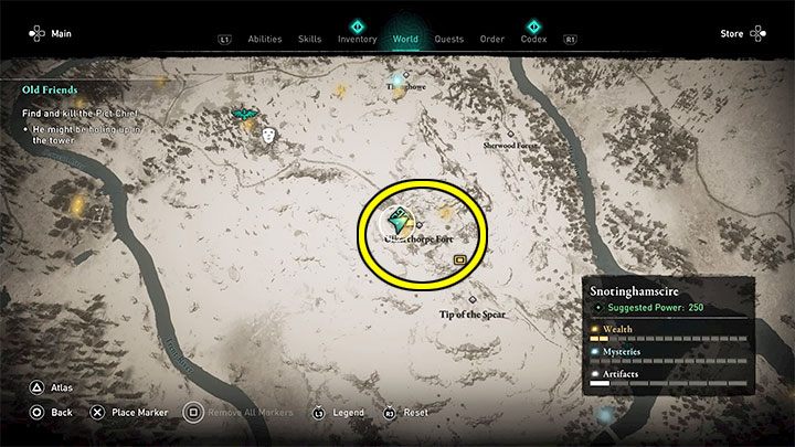 A place where you can unlock the Kick Tyr ability is shown in the picture of Ulkerthorpe Fort from the Snotinghamscire region - Assassins Creed Valhalla: Is Spartan kick in the game? - Combat - Assassins Creed Valhalla Guide and Walkthrough