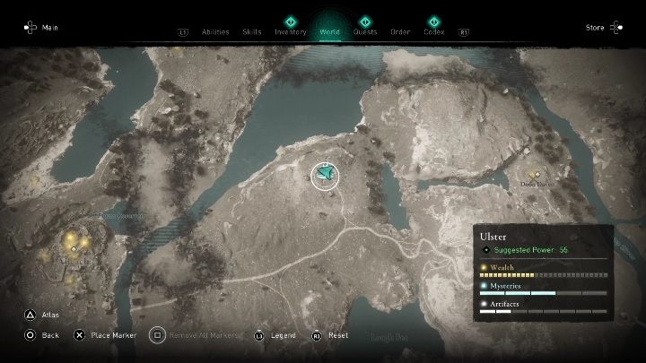 You will find the Trial of the Morrigan by walking north from the center sync point - AC Valhalla Wrath of the Druids: Trials of the Morrigan - Ulster, secrets - Ulster - Assassins Creed Valhalla Guide and Walkthrough