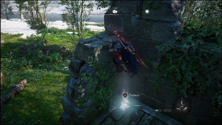 This gemstone is accessed by climbing the walls of a destroyed building - AC Valhalla Dawn of Ragnarok: Uncut Gemstones (Vangrinn) - list of all - Vangrinn - Assassins Creed Valhalla Guide and Walkthrough