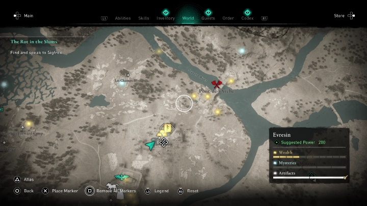 Roman Excavations in Evresin can be found in the northern part of the region - AC Valhalla Siege of Paris: How to get Joyeuse? - FAQ - Assassins Creed Valhalla Guide and Walkthrough