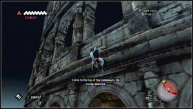 Now you have to climb on the of the ancient theater - Sequence 7 - The Key to the Castello - p. 2 | Walkthrough - Walkthrough - Assassins Creed: Brotherhood Game Guide & Walkthrough