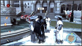 To complete this mission, you have to get close to the target alone - Sequence 8 - The Borgia - p. 2 | Walkthrough - Walkthrough - Assassins Creed: Brotherhood Game Guide & Walkthrough