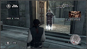 In the morning you will have to escape - run into the crowd (be as far from the guard as you can - R1 + X) - Main Plot - Sequence 1 - Part 1 - Main Plot - Assassins Creed II - Game Guide and Walkthrough