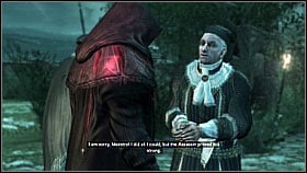 Just before the restricted area go and hide between trees and columns - Jacopo will get close to you - Main Plot - Sequence 5 - Part 2 - Main Plot - Assassins Creed II - Game Guide and Walkthrough