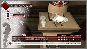 Metal Vambraces - Armor collection - Economics, equipment and combat - Assassins Creed II - Game Guide and Walkthrough