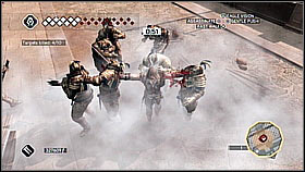 Then throw a bomb and change your blades - now with no problem you will kill at least 3-4 of them - Side Quests - Assassinations - Part 2 - Side Quests - Assassins Creed II - Game Guide and Walkthrough