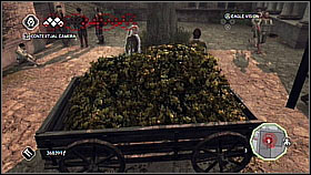 We can kill these two traitors by jumping from roof to the hay - Side Quests - Assassinations - Part 4 - Side Quests - Assassins Creed II - Game Guide and Walkthrough