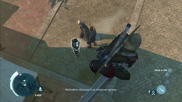 In order to perform this action, you need to hide on a straight beam or tree branch above the enemy and hold down the shoot button - Ranged weapons in Assassins Creed III Remastered - Assassinations - Assassins Creed III Game Guide & Walkthrough