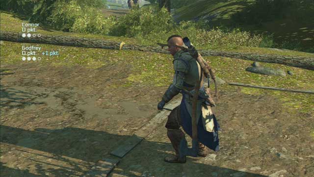 The interaction button is used to switch between different throws - Godfrey and Terry | Homestead | Assassins Creed III Remastered - Homestead - Assassins Creed III Game Guide & Walkthrough