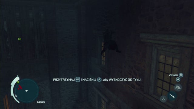 To move on, jump to the other side of the small room and climb onto the second window on the left - Naval mission - Fort Wolcott | Captain Kidds treasure in AC III Remastered - Captain Kidds treasure - Assassins Creed III Game Guide & Walkthrough