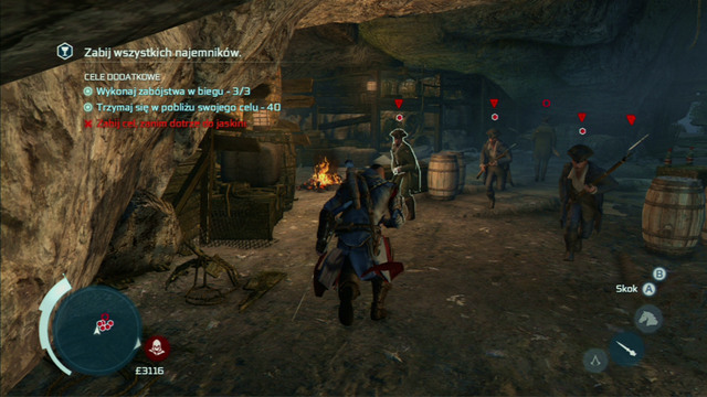 Optional objective: Kill the runner before he reaches the cave - Naval mission - Dead Chests Treasure | Captain Kidds treasure in AC III - Captain Kidds treasure - Assassins Creed III Game Guide & Walkthrough
