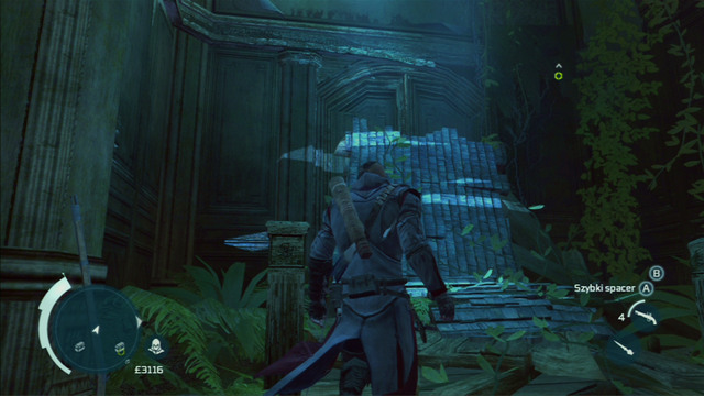 After reaching the abandoned building, run forward and climb onto the wall on the left - Naval mission - The Mad Doctor Castle | Captain Kidds treasure in AC III - Captain Kidds treasure - Assassins Creed III Game Guide & Walkthrough