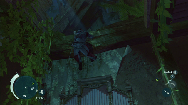 On the left you will find organs which you can climb up - Naval mission - The Mad Doctor Castle | Captain Kidds treasure in AC III - Captain Kidds treasure - Assassins Creed III Game Guide & Walkthrough