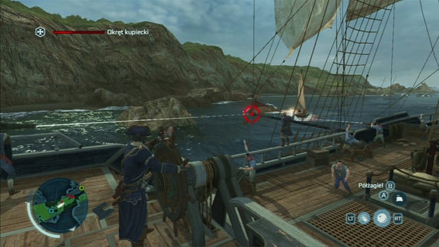 Right behind the first line of mines, look closely to the left - The Chase | Naval missions in Assassins Creed III Remastered - Naval missions - Assassins Creed III Game Guide & Walkthrough