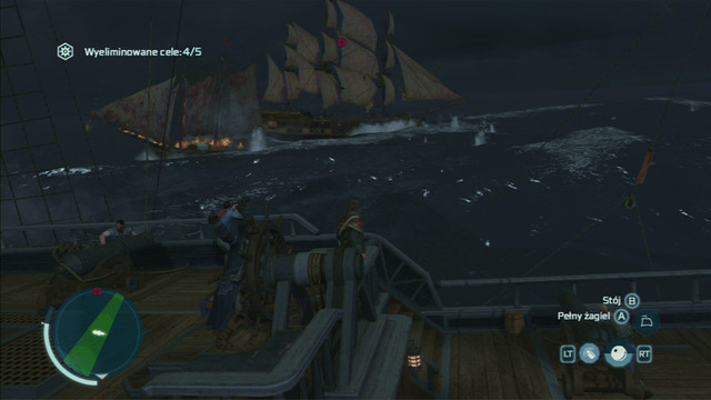 After reaching open sea, four more enemies will appear - A Midnight Engagement, The Giant and The Storm in AC III Remastered - Privateer Contracts - Assassins Creed III Game Guide & Walkthrough