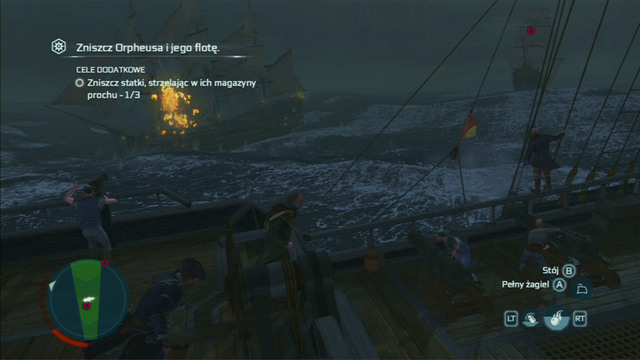 Optional objective: Sink ships by firing on their powder stores - 3 - A Midnight Engagement, The Giant and The Storm in AC III Remastered - Privateer Contracts - Assassins Creed III Game Guide & Walkthrough