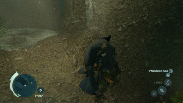 As you reach its end, head back a little, pick up the corpse and take it to the designated spot - The Hunting Society in Assassins Creed III Remastered - Guild missions - Assassins Creed III Game Guide & Walkthrough