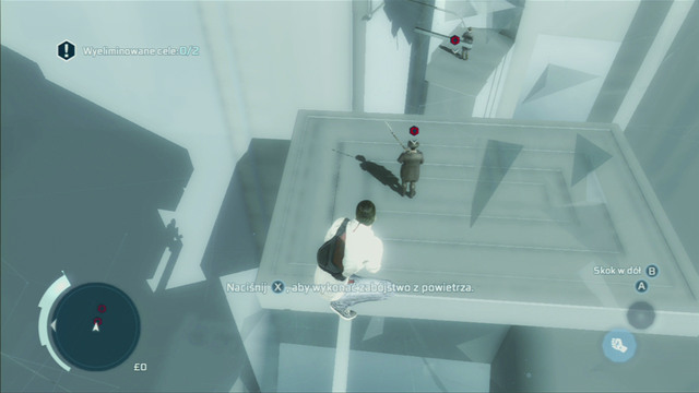 To perform an air assassination, head to the end of the end of the beam hanging above the enemy and press the attack button - Sequence 1 - Refresher Course | Assassins Creed III Remastered Walkthrough - Walkthrough - Assassins Creed III Game Guide & Walkthrough