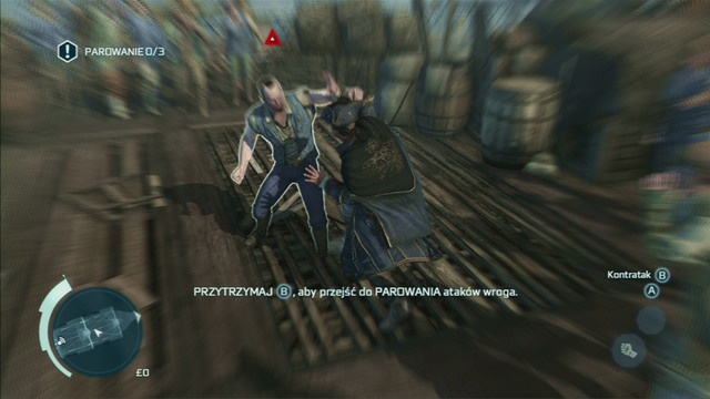 In the second fight, use the parry button again but this time press it right before getting hit - Sequence 1 - Journey to the New World | Assassins Creed III Walkthrough - Walkthrough - Assassins Creed III Game Guide & Walkthrough