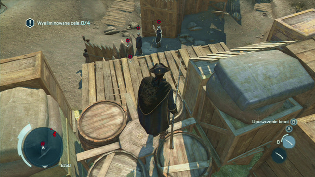 After eliminating the first target, climb onto the wall before you and shoot another enemy on the left - Sequence 2 - Johnsons Errand | Assassins Creed III Remastered Walkthrough - Walkthrough - Assassins Creed III Game Guide & Walkthrough