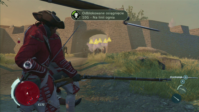 You need to use one of them (by pressing the jump button) to block the attack of the riflemen line standing in the gate - Sequence 2 - Infiltrating Southgate | Assassins Creed III Remastered Walkthrough - Walkthrough - Assassins Creed III Game Guide & Walkthrough