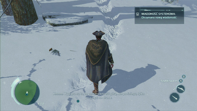 The path in the snow will lead you to a woman, who will start running at sight - Sequence 3 - Unconvinced | Assassins Creed III Remastered Walkthrough - Walkthrough - Assassins Creed III Game Guide & Walkthrough