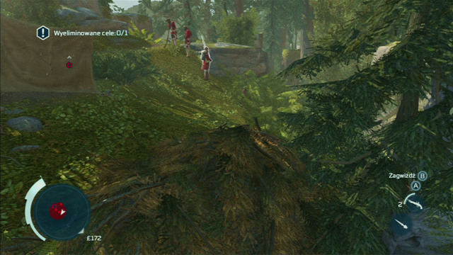 After executing him, sneak to the pile of leaves a couple steps further - Sequence 3 - The Braddock Expedition | Assassins Creed III Walkthrough - Walkthrough - Assassins Creed III Game Guide & Walkthrough