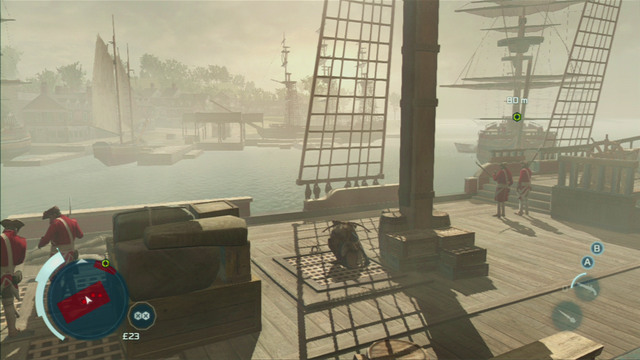 With both enemies eliminated, approach the marked spot and press the hold down the interaction button so that Connor plants the explosive charge - Sequence 7 - Conflict Looms | Assassins Creed III Remastered Walkthrough - Walkthrough - Assassins Creed III Game Guide & Walkthrough