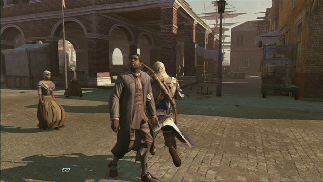 At the end of the street you will see an indoor market - Sequence 8 - Something on the Side | Assassins Creed III Remastered Walkthrough - Walkthrough - Assassins Creed III Game Guide & Walkthrough