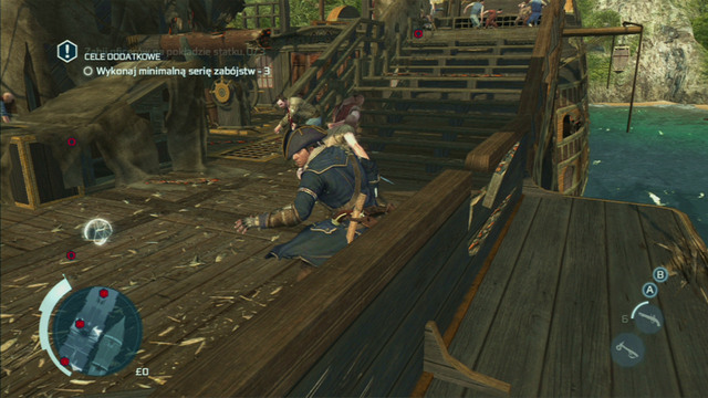 After you manage to do it, slowly approach the ship and jump aboard - Sequence 9 - A Bitter End | Assassins Creed III Remastered Walkthrough - Walkthrough - Assassins Creed III Game Guide & Walkthrough