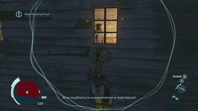From there you have to reach the nearby window and eavesdrop on the conversation - Sequence 12 - Laid to Rest | Assassins Creed III Remastered Walkthrough - Walkthrough - Assassins Creed III Game Guide & Walkthrough