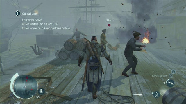 Start off by quickly jumping to the seashore to avoid the first group of guards - Sequence 12 - Chasing Lee | Assassins Creed III Remastered Walkthrough - Walkthrough - Assassins Creed III Game Guide & Walkthrough