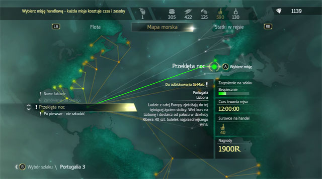 The Cursed Night mission is available, and you meet the requirements to start it - Merchant missions | Kenways fleet - Kenways fleet - Assassins Creed IV: Black Flag Game Guide & Walkthrough