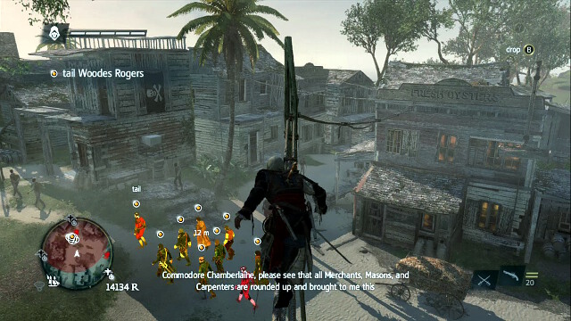 Use the connections between buildings, shown in the screenshot, to be able to move ahead safely - 01 - We Demand A Parlay | Sequence 7 - Sequence 7 - Assassins Creed IV: Black Flag Game Guide & Walkthrough