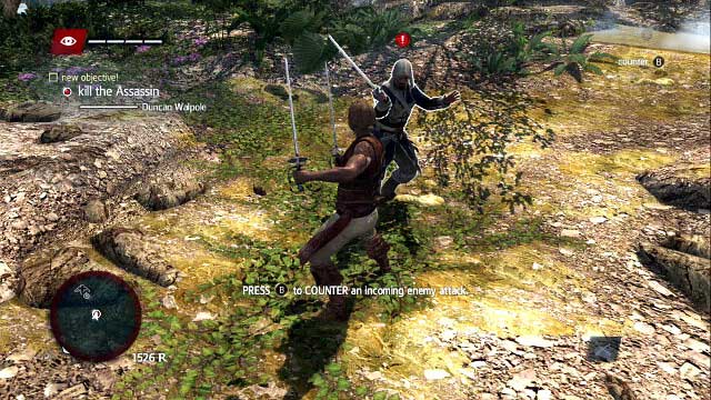 The red mark is an opportunity to counter-attack - 01 - Edward Kenway | Sequence 1 - Sequence 1 - Assassins Creed IV: Black Flag Game Guide & Walkthrough