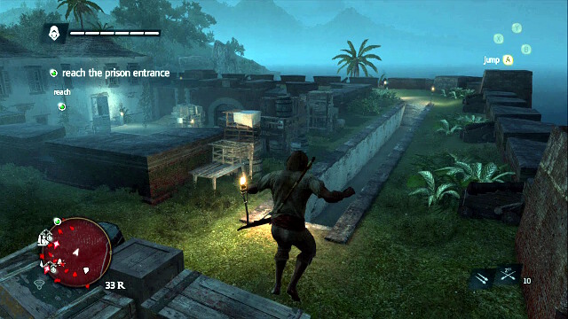 Walk over the walls in a semicircle - 01 - To Suffer Without Dying | Sequence 11 - Sequence 11 - Assassins Creed IV: Black Flag Game Guide & Walkthrough