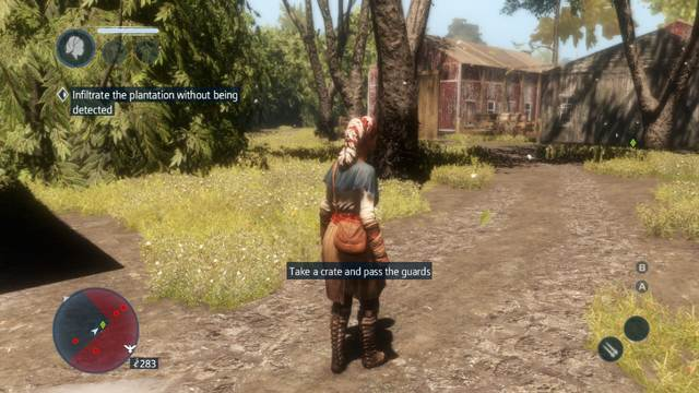 Carrying of the crates makes it more difficult to identify your character - Sequence 1 (part 1) - The storyline - Assassins Creed: Liberation HD - Game Guide and Walkthrough