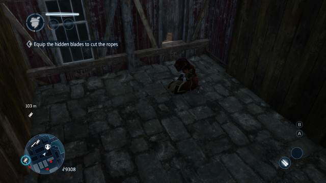 Use the Concealed blade and kill the enemy behind the door - The Plot - Character missions - Assassins Creed: Liberation HD - Game Guide and Walkthrough
