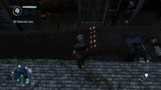 Footprints on the street at the end of the green zone - Detective - New Orleans - Character missions - Assassins Creed: Liberation HD - Game Guide and Walkthrough