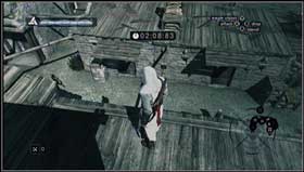 Stand on the edge of the roof and jump onto footbridge. Get the next row of flags. - Assassins Creed: MB03 - Garnier de Naplouse of Acre - Assassins Creed: Memory Block 03 - Assassins Creed (PC) Game Guide