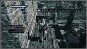 Jump on the canopies and leap onto the banister. - Assassins Creed: MB03 - Garnier de Naplouse of Acre - Assassins Creed: Memory Block 03 - Assassins Creed (PC) Game Guide