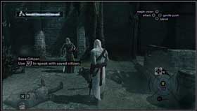 Save the citizen near the stairs. - Assassins Creed: MB03 - Garnier de Naplouse of Acre - Assassins Creed: Memory Block 03 - Assassins Creed (PC) Game Guide